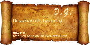 Draskovich Gergely névjegykártya